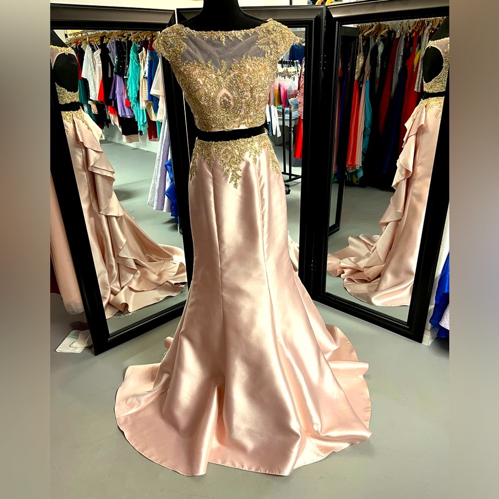 2pc dress with bustle